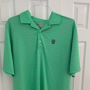 Green Striped Golf Polo